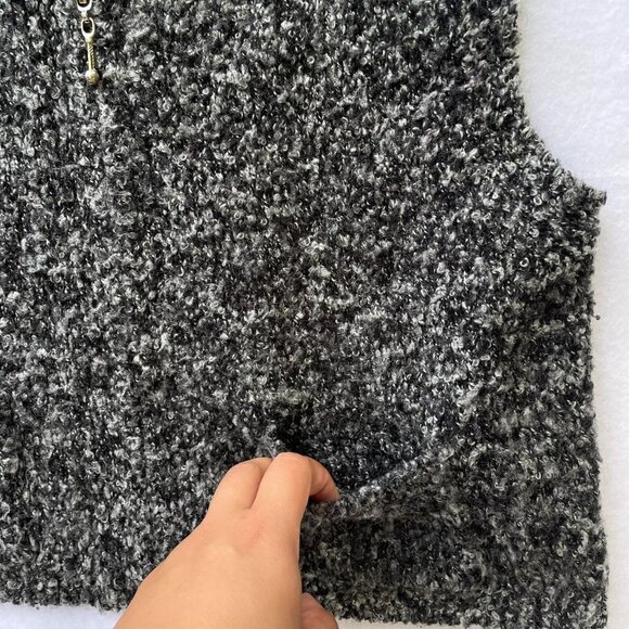 Vintage Gray Beverly Hills Polo Club Wool Blend Zip Sweater Vest Size M Grandpa - Picture 4 of 7